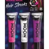 Smiffys 3 Colorations Mèches De Cheveux UV Néon – Moon Glow -Halloween Soldes Boutique 3 colorations meches de cheveux uv neon moon glow
