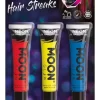 Smiffys 3 Colorations Mèches De Cheveux UV Néon – Moon Glow -Halloween Soldes Boutique 3 colorations meches de cheveux uv neon moon glow 4