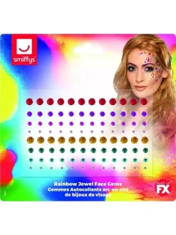 Smiffys Autocollants Bijoux Arc-en-ciel Pour Visage -Halloween Soldes Boutique autocollants bijoux arc en ciel pour visage 2