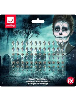 Smiffys Autocollants Bijoux Argentés Pour Visage -Halloween Soldes Boutique autocollants bijoux argentes pour visage 2