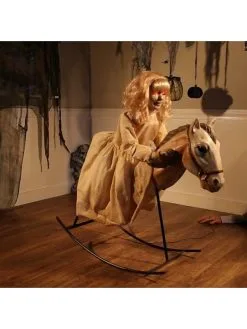 Automate Poupée Fantôme Sur Cheval à Bascule -Halloween Soldes Boutique automate poupee fantome sur cheval a bascule 2
