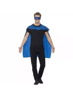 Smiffys Cape Avec Masque Bleu