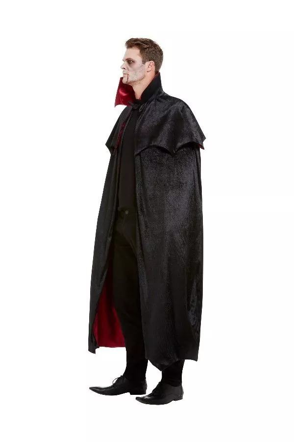 Smiffys Cape De Vampire, Noir, Velours Avec Doublure Rouge (adulte, Mixte) 4 Smiffys Cape De Vampire, Noir, Velours Avec Doublure Rouge (adulte, Mixte) – Image 2