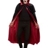 Smiffys Cape De Vampire, Noir, Velours Avec Doublure Rouge (adulte, Mixte) -Halloween Soldes Boutique cape de vampire noir velours avec doublure rouge adulte mixte