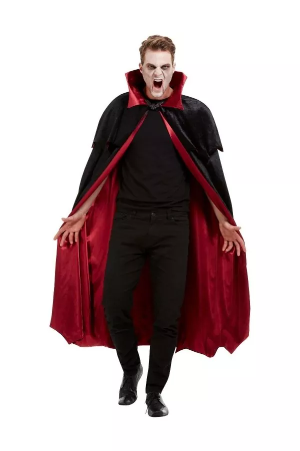 Smiffys Cape De Vampire, Noir, Velours Avec Doublure Rouge (adulte, Mixte) 3 Smiffys Cape De Vampire, Noir, Velours Avec Doublure Rouge (adulte, Mixte)