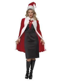 Smiffys Cape Et Bonnet Mère Noël Deluxe