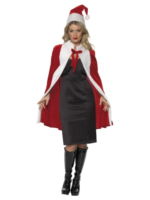 Smiffys Cape Et Bonnet Mère Noël Deluxe 3 Smiffys Cape Et Bonnet Mère Noël Deluxe