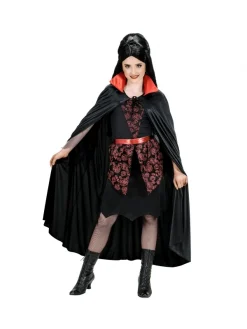 WIDMANN Cape Noire Avec Col Rouge En Satin Enfant 110 Cm -Halloween Soldes Boutique cape noire avec col rouge en satin enfant 110 cm 2