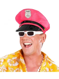 WIDMANN Casquette Police Rose Néon Avec Badge -Halloween Soldes Boutique casquette police rose neon avec badge 2