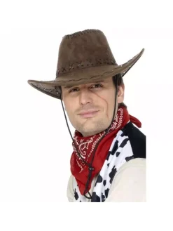 Smiffys Chapeau Cow-boy Marron Suède