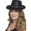 Smiffys Chapeau Cow-boy Paillettes Noir