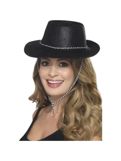 Smiffys Chapeau Cow-boy Paillettes Noir