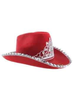 Chapeau Cowboy Avec Diadème, Femme - 6 Couleurs Au Choix