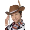 Smiffys Chapeau Cowboy Feutre Marron Avec Plume -Halloween Soldes Boutique chapeau cowboy feutre marron avec plume