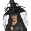 Smiffys Chapeau De Sorcière Noir Elégance 1 Smiffys Chapeau De Sorcière Noir Elégance -Halloween Soldes Boutique chapeau de sorciere noir elegance