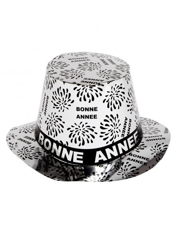 Chapeau Haut De Forme Bonne Année En Carton Argent Ou Doré 4 Chapeau Haut De Forme Bonne Année En Carton Argent Ou Doré – Image 2
