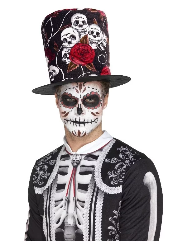 Smiffys Chapeau Haut De Forme Dia De Los Muertos Imprimé 4 Smiffys Chapeau Haut De Forme Dia De Los Muertos Imprimé – Image 2