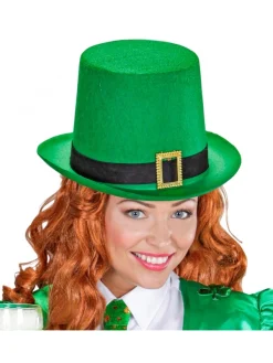 WIDMANN Chapeau Haut De Forme Vert, Saint-Patrick Avec Ruban Noir -Halloween Soldes Boutique chapeau haut de forme vert saint patrick avec ruban noir 2
