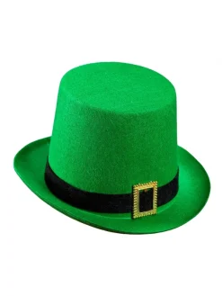 WIDMANN Chapeau Haut De Forme Vert, Saint-Patrick Avec Ruban Noir