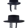 Chapeau Rabbin Noir Avec Papillotes Forme Plat Ou Melon -Halloween Soldes Boutique chapeau rabbin noir avec papillotes forme plat ou melon