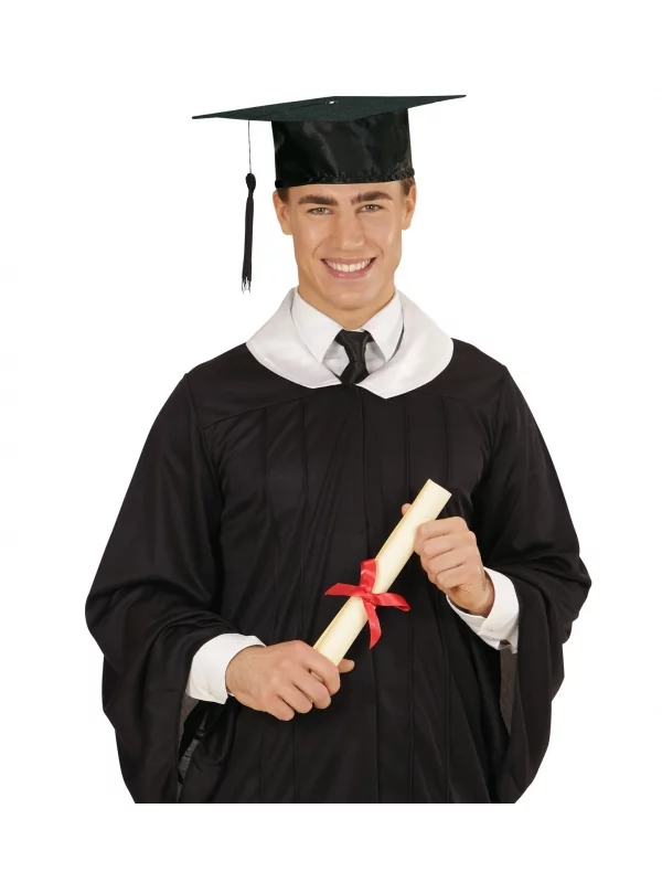 WIDMANN Coiffe De Lauréat En Satin Noir - Adulte 4 WIDMANN Coiffe De Lauréat En Satin Noir - Adulte – Image 2