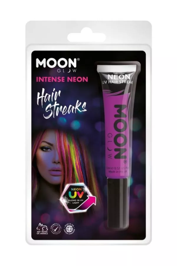 Smiffys Coloration Mèches De Cheveux UV Néon Violet– Moon Glow 5 Smiffys Coloration Mèches De Cheveux UV Néon Violet– Moon Glow – Image 3