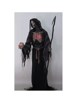 Décoration D'Halloween Avec Faucheuse Animée De 2,15m -Halloween Soldes Boutique decoration d halloween avec faucheuse animee de 215m 2