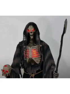 Décoration D'Halloween Avec Faucheuse Animée De 2,15m -Halloween Soldes Boutique decoration d halloween avec faucheuse animee de 215m 3