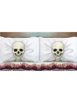 ESPA - Funny Fashion Décoration Halloween, 2 Taies D'oreiller 81cm Squelette