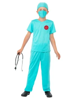 Smiffys Déguisement Chirurgien Enfant (haut, Pantalon, Chapeau, Masque Et Stéthoscope)