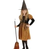WIDMANN Déguisement De Sorcière Fille Noir Et Bronze (robe Et Chapeau) -Halloween Soldes Boutique deguisement de sorciere fille noir et bronze robe et chapeau