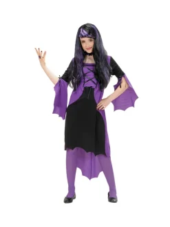 WIDMANN Déguisement De Vampire Fille Noir Et Violet ( Robe Et Tour De Cou)