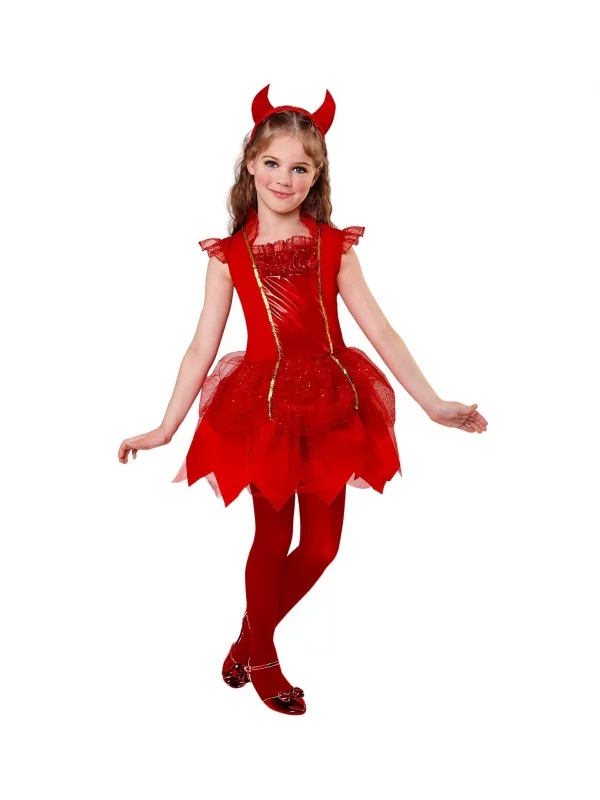 WIDMANN Déguisement Démon Fillette Rouge (robe Tutu, Serre-tête-cornes) 3 WIDMANN Déguisement Démon Fillette Rouge (robe Tutu, Serre-tête-cornes)