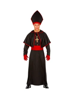 WIDMANN Déguisement Evêque Homme Noir Et Rouge Du XS Au XXXL -Halloween Soldes Boutique deguisement eveque homme noir et rouge du xs au xxxl 1 1