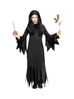 WIDMANN Déguisement Mortisia Noir Fille (robe) -Halloween Soldes Boutique deguisement mortisia noir fille robe 1