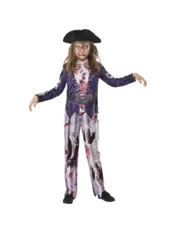 Smiffys Déguisement Pirate Zombie Fille(haut Et Pantalon Imprimées Et Chapeau)