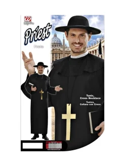 WIDMANN Déguisement Prêtre Homme (soutane, Collier Avec Croix) -Halloween Soldes Boutique deguisement pretre homme soutane collier avec croix 3