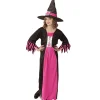 WIDMANN Déguisement Sorcière Fille, Rose Et Noir (robe, Chapeau) -Halloween Soldes Boutique deguisement sorciere fille rose et noir robe chapeau