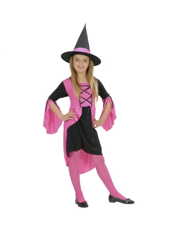 WIDMANN Déguisement Sorcière Rose Et Noir Enfant (robe, Chapeau) 3 WIDMANN Déguisement Sorcière Rose Et Noir Enfant (robe, Chapeau)