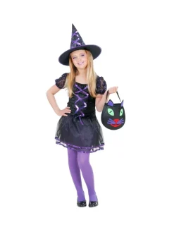 WIDMANN Déguisement Sorcière Tutu (robe Noire Et Violet, Chapeau)