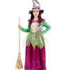 WIDMANN Déguisement Sorcière Vert/violet (robe, Chapeau) -Halloween Soldes Boutique deguisement sorciere vert violet robe chapeau