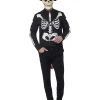 Smiffys Déguisement Squelette Senor Jour Des Morts Homme (veste, Fausse Chemise, Cravate, Chapeau, Masque Latex)