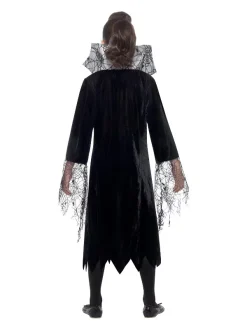 Smiffys Déguisement Vampire Araignée Fille Robe à Col Haut, Noir Et Argent) -Halloween Soldes Boutique deguisement vampire araignee fille robe a col haut noir et argent 1