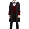 Smiffys Déguisement Vampire Gothique (manteau, Faux Gilet Et Col Lavallière) -Halloween Soldes Boutique deguisement vampire gothique manteau faux gilet et col lavalliere
