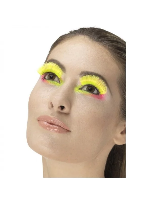 Smiffys Faux Cils Jaune Fluo 3 Smiffys Faux Cils Jaune Fluo