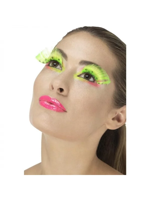 Smiffys Faux Cils Verts Fluo à Pois 3 Smiffys Faux Cils Verts Fluo à Pois
