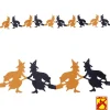 WIDMANN Guirlande De Sorcières Oranges Et Noires En Papier De 3 M -Halloween Soldes Boutique guirlande de sorcieres oranges et noires en papier de 3 m