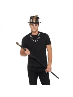 Smiffys Kit Adulte Vaudou (haut De Forme, Collier & Canne)