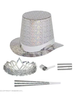 WIDMANN Kit De Fête Argent Holographique Pour 10 Personnes -Halloween Soldes Boutique kit de fete argent holographique pour 10 personnes 2