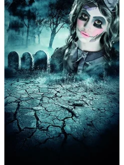 Smiffys Kit De Maquillage Poupée Abîmée, Aqua, Noir, Tatouages, Peinture Pour Visage, Cils, éponge Et Pinceau -Halloween Soldes Boutique kit de maquillage poupee abimee aqua noir tatouages peinture pour visage cils eponge et pinceau 6